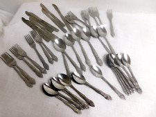 H4 - Totally Today Floral Flower Stainless Flatware 48pc Lot picture