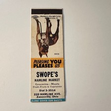 Swope's Hamline Market Zanesville OH Vintage Matchbook Cover 5MB125-5-3 picture
