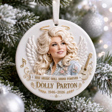 Dolly Parton Angel Christmas Ornament, Country Music Legend Tribute Holiday Deco picture