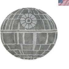 Slip-Resistant Star Wars Death Star Fluffy Rug - 3x3 ft Machine Washable Accent picture