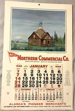 1968 ALASKA NORTHERN COMMERCIAL COMPANY CALENDAR COMPLETE WITH MAP ON BACK RARE picture