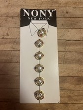 Vintage NONY New York Gold Tone Button Covers Set of 5 on Original Card #2791 picture