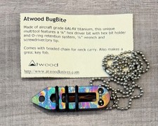 Peter Atwood BugBite multitool, anodized titanium, RARE, mint picture