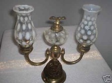 VINTAGE FENTON BRASS COIN DOT GLOBES DOUBLE LAMP EAGLE LATE 1940’s RARE picture