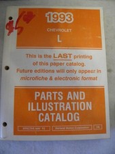 1993 CHEVROLET L 1993 PARTS AND ILLUSTRATION CATALOG/ MANUAL picture
