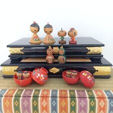 vintage made in japan kokeshi doll set picture