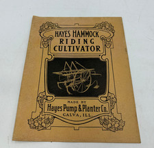 Antique Hayes Hammock Riding Cultivator Foldout Brochure Galva Ill Pump Planter picture