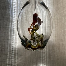 Milon Townsend  Blown Art Glass Mermaid Inner Sculpture 7.5” H Perfume Bottle picture
