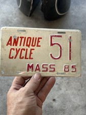 Vintage 1985 Massachusetts Antique Cycle Motorcycle License Plate 51 picture
