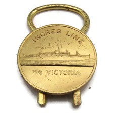 Vintage Incres Line M/S Victoria Cruise Ship Brass Keychain picture