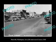 OLD LARGE HISTORIC PHOTO OF WATERVILLE WASHINGTON THE MAIN STREET & STORES 1940 picture