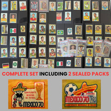 1970 Panini World Cup Mexico 70 Complete Set of NEW Cards + 2 SEALED PACKS Pele picture