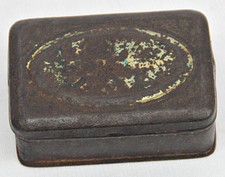Rare Rustic Vintage Tin Box with Glass - Made in Germany picture