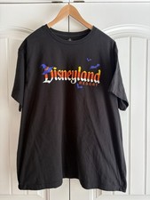 Disneyland Resort DLR Halloween Candy Corn Striped T Shirt 2XL Black Unisex EUC picture