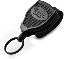 KEY-BAK SUPER48 Locking Retractable Keychain, Durable Polycarbonate Case, Leathe picture