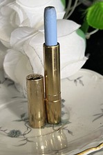 VINTAGE ANN HARPER  GOLD METAL EYE SHADOW STICK TUBE  PASTEL BLUE  NEW picture