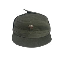 Vintage East German NVA MDI Field Cap Size 57 Green Military Ear Flaps DDR Hat picture