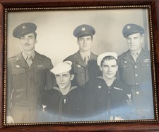 WWII US army Soldiers And Sailors Group Family Framed Photo picture