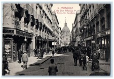 c1910 Don Alfonso Street Business Section Zaragosa Spain Antique Postcard picture