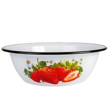 Strawberry  Enameled Mixing Bowl Camping Kitchen Bowl, Serving Bowl 0.9 qt picture