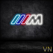 BMW M Logo Neon Sign 31x12 in - Bmw Logo Neon Light - BMW M Logo  Neon LED Sign picture