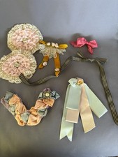 Antique Ribbonwork bows rosettes trim picture