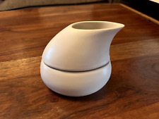 Peter Saenger Porcelain MCM Modernist Stacking Matte White Cream & Sugar Bowls picture