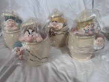 Disney RARE Snow White & The 7 Dwarfs Peek A Boo Canister Set. New. See Details picture