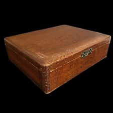 Antique 1922 Engraved Unique Handmade Wooden Jewerly Box - Rustic Art Signed picture