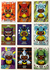 2025 POKEMON LET'S GO EEVEE DATABASE PONCHO CARDS Full Set 9/9 Red Foil Stars picture