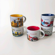 Lot of 5 Starbucks You Are Here Mugs Philadelphia Pittsburgh MD VA NJ No Box EUC picture