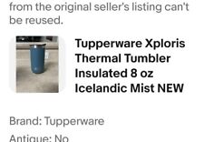 Tupperware Xploris Thermal Tumbler Insulated 12 oz Green Icelandic Mist NEW picture