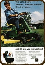 1971 JOHN DEERE MODEL 56 RIDE LAWN MOWER Vntg-Look DECORATIVE REPLICA METAL SIGN picture