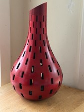 Joel Hunnicutt Hand Turned Maple Wood Teardrop Red 10