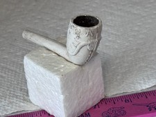ANTIQUE VICTORIAN WHITE CLAY FUR TRADE RAOB BULLS HORNS TAVERN PIPE  picture