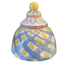 Mackenzie Childs vintage multicolor large ceramic cheese dome picture