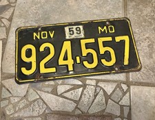1959 Missouri License Plate # 924-557, 1957 picture
