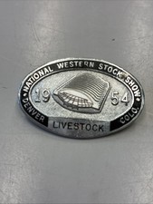Vintage 1954 National Western Stock Show Livestock Exhibitor Pin Denver Colorado picture