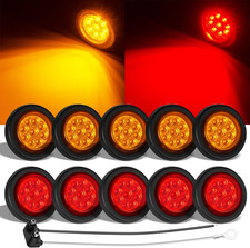 10 Pack (5 Amber & 5 Red) 2 Inch LED Marker Light, Grommet Flush Mount, Sealed I picture