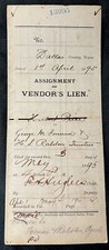 antique 1895 DALLAS TEXAS Vendors Lien Land Dallas County HERBERT PRICE TX picture