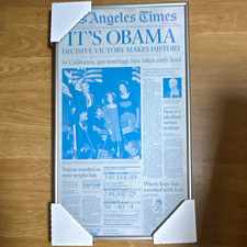 Los Angeles Times Front Page punch press plate IT'S OBAMA / actual plate. picture