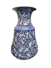 Iznik-Style Blue and White Ceramic Baluster Vase by Firca Ceramics  picture