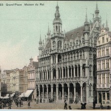 c1910s Brussels Belgium Grand Place Maison du Roi Market Square Gothic Town View picture