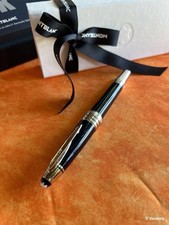 Montblanc J.F. Kennedy Rollerball Pen Black Silver Carbon Fiber NIB Luxury picture