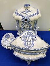 3PC VTG VAO COIMBRA PORTUGAL SEC XVIII HAND PAINTED OUTSIDE WATER FOUNTAIN picture