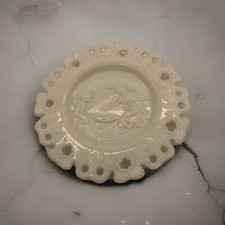 Vintage Milk Glass Spring Meets Winter Reticulated Plate 7 1/4