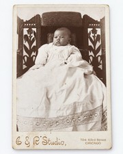 Rare Antique African American Baby Cabinet Card Photo C&R Studio Chicago picture