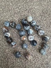 2Pcs Lovely Tibetan Natural Old Agate Dzi 20mm Round Beads Prayer Bracelets picture