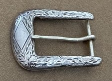 VTG Rare THE CALIFORNIAN Hand Engraved 1” Fit Sterling Silver Ranger Belt Buckle picture