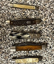 Lot of 5 Vintage pocket knives UNIQUE SELECTION- Case, Kutmaster, Camilus, &more picture